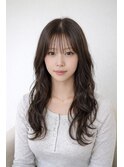 小顔レイヤー×透明感グレージュ☆大人可愛いセミロング