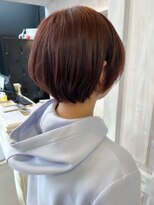 キャアリー(Caary) 福山人気20代30代丸みショートボブ艶ピンクブラウン小顔骨格補正