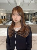 【HARUNA】まとまりのあるレイヤーカットと柔らかベージュカラー