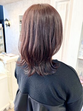 キャアリー(Caary) 福山市美容室Caary くびれミディ スモーキーピンクグレージュ