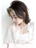 くびれミディ/フェイスフレーミング/暗髪インナーカラー/綾瀬l