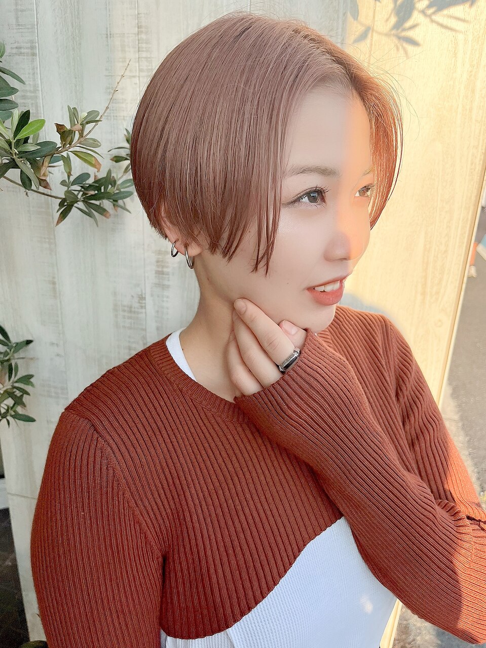 刈り上げハンサムショート/オレンジベージュ：L171234436