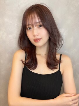 トルネード(TORNADO) 切りっぱなしボブ 美髪ピンクブラウンくびれミディ M20240315