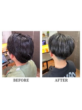 ヘアーメイク クーラ 行橋店(Hair make CURA) 20代30代40代メンズビジネスツーブロックアッシュブラック