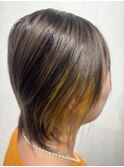 大人可愛いインナーカラーイエロー