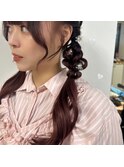 編みおろしツイン/ヘアアレンジ