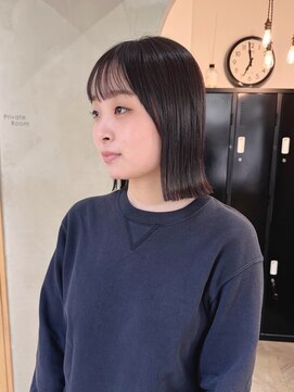 ローレン(LOREN) 黒髪/ボブルフ/ネビージュ/小顔/ワンレン/栄/髪質改善/前髪