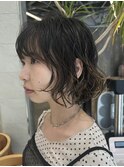顔まわりショートレイヤーボブカットニュアンスカール原宿