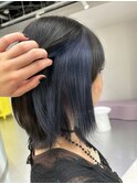 《衣織》ネイビーブルー/インナーカラー/ボブ