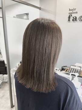 フェイス 札幌麻生店(face) 【白髪ぼかし】ハイライトカラー×切りっぱなしロブ◎
