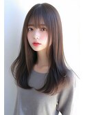 大人可愛い透明感ココアグレージュ×エアストレートワンカール