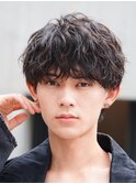 渋谷シャドウパーマメンズカットルーズパーマラウンドマッシュ