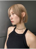 切りっぱなしボブ 透明感カラーミルクティー ベージュs119