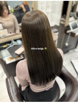 アジールヘア 北千住駅西口店(agir hair) 美髪ストレート×オリーブベージュ