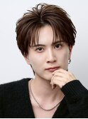 ナチュラルブラウンショートセンターパート韓国