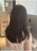 ナチュラルセミロング×アッシュベージュ