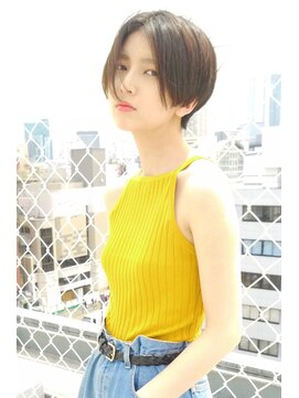 モリオフロムロンドン 原宿本店(morio from London) 【morio 原宿】ハンサムショート 黒髪 センターパート 前髪なし