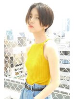 モリオフロムロンドン 原宿本店(morio from London) 【morio 原宿】ハンサムショート 黒髪 センターパート 前髪なし