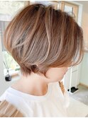 20代30代前髪あり丸みくびれ前下がりショートボブ11【鎌倉】