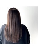脱白髪染め/ストレート/ハイライト