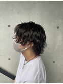 ロングウルフ　前上がりパーマ