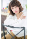 ニュアンスカール＆斜めバング♪ふわふわショートボブa1