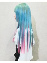 イト(ito)&nbsp;水色カラーエクステ水色ピンクティンセル混ぜ派手髪兵庫姫路HIRO