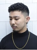 べリーショートダークアッシュニュアンスパーマ韓国マッシュ