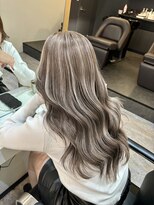 ブレンド 渋谷(BLend)&nbsp;前髪ハイライトカラーこなれミディイメチェンウェーブパーマ