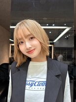 ロンドロゼ 池袋(Lond rose) イメチェン外ハネボブ美髪ワイドバングミディアム縮毛矯正韓国