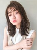 ナチュラルカールセミディモテ髪シースルーバング#252f0422