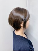 30代40代50代　インナーブルーオシャレショートボブ　2507
