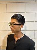 men'sオールバックショートスリックバックフェード