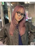 【ピンクトベージュ×ロング】#ダブルカラー#ケアブリーチ#韓国
