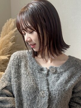 ノラギンザユー(NORA GINZA/U) 切りっぱなし外ハネボブ艶暗髪シースルーバング