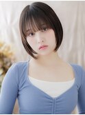 黒髪ダークアッシュ小顔前下がりレイヤーボブh4浦和20代30代40代