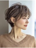 大人ショート白髪ぼかし脱白髪染め40代50代60代♪