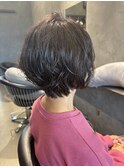 ショートボブと前回のデジタルパーマ