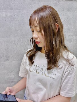 コワフュールトーリ フジグラン店(COIFFURE TORI) 艶感ブラウン×ゆるふわセミロング