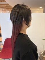 アズールサン 草加西口店(azule-sun)&nbsp;ウルフ,ハイライトカラー,グラデーション,グレー,レッド【草加】