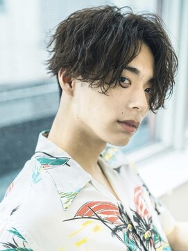 オーシャントーキョーオーバー 渋谷(OCEAN TOKYO OVER) スーツ短髪ツーブロック束感モテるパーママッシュ黒髪波巻き