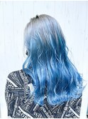 ホワイトアッシュ＿ombreブルー