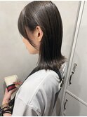 【トレンド】暗髪　透明感グレーベージュカラー　ミディアムヘア