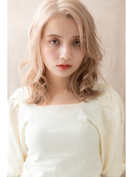 カバーヘア ブリス 上尾西口店(COVER HAIR bliss) ハイトーンカラーかきあげウルフハッシュカットZ上尾20代30代