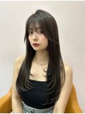 韓国ヘア/顔まわりカット/顔まわりレイヤーカット/前髪あり