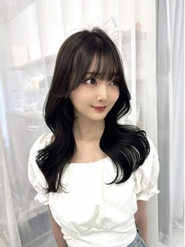 ハピネス 梅田茶屋町店(HAPPINESS) 韓国ヘア/ロングレイヤー/顔周りカット/ブリーチなし/グレージュ