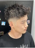 #カルマパーマ#ベリーショート#ダークアッシュ#ニュアンスパーマ