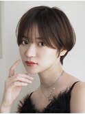 シースルーショート/ショートヘア/暗めカラー/ショコラベージュ