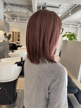 マルフェ 天王寺(marfe) ピンクベージュ　白髪ボカシカラー