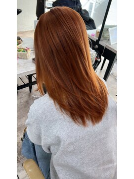 アジールヘア 所沢プロペ通り店(agir hair) イメチェン美髪コーラルオレンジカラーケアブリーチリタッチ所沢